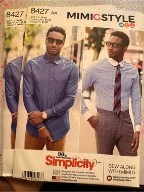 BN UNCUT SIMPLICITY 8427 AA MENS SEWING PATTERNS SHIRTS